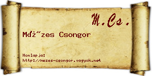 Mézes Csongor névjegykártya